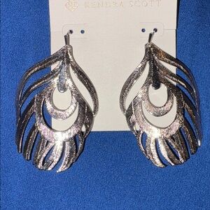 Kendra Scott Silver Feather Earrings